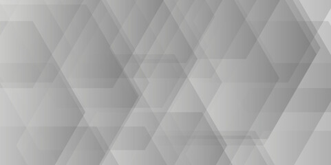 Abstract minimal geometric white and gray light background design. white transparent material in triangle diamond and squares shapes in random geometric pattern.