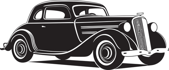Timeless Charm Black Car Emblem Vintage Vistas Car Icon Design