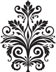 Filigree Reverence Black Emblem Design Antique Whorls Black Filigree Emblem