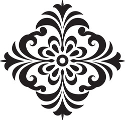 Filigree Reverie Black Deco Logo Timeless Opulence Vintage Filigree Icon