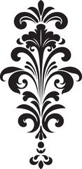 Elegant Artistry Black Logo Design Victorian Elegance Filigree Emblem Icon