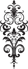 Intricate Patterns Black Emblem Icon Opulent Engravings Vintage Logo Design