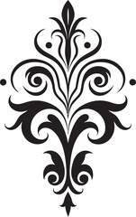 Artistic Flourish Black Deco Emblem Filigree Elegance Vintage Emblem Emblem