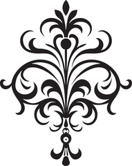 Filigree Reverie Black Deco Emblem Timeless Opulence Vintage Logo Icon
