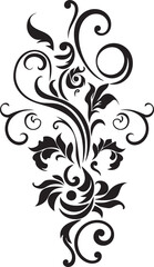 Ornate Charm Black Emblem Design Classic Etchings Vintage Filigree Emblem