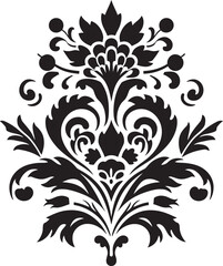 Antique Detailing Black Logo Filigree Regal Ornaments Vintage Deco Design