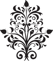 Obraz premium Regal Ornaments Vintage Deco Design Gilded Flourishes Black Filigree Icon