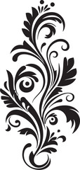 Artistic Flourish Black Deco Emblem Filigree Elegance Vintage Emblem Emblem