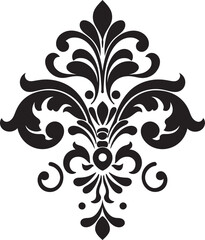 Filigree Heritage Black Logo Design Intricate Flourish Vintage Emblem Icon