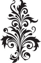 Baroque Splendor Black Filigree Icon Luxurious Etchings Vintage Emblem Design