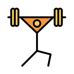 Fitness Lift Weight Filled Outline Icon