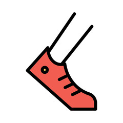 Foot Gym Run Filled Outline Icon