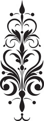 Classic Flourish Vintage Deco Element Filigree Elegance Black Emblem Design