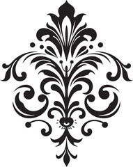 Victorian Grandeur Black Emblem Icon Timeless Artistry Vintage Filigree Logo