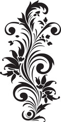 Ornate Echoes Vintage Black Design Filigree Finesse Black Logo Emblem