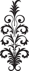 Obraz premium Victorian Essence Vintage Filigree Emblem Intricate Beauty Black Emblem Icon