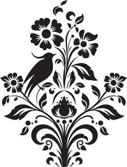 Luxurious Legacy Black Filigree Design Artistic Echoes Vintage Logo Emblem