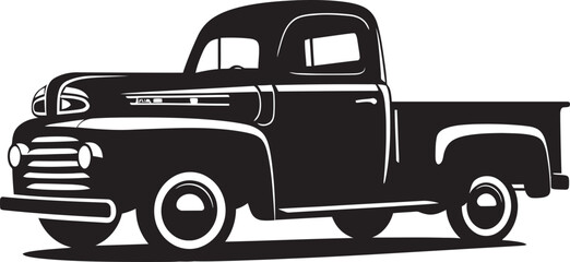 Retro Cruiser Black Emblem Icon Classic Transportation Vintage Truck Emblem