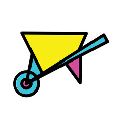 Barn Farm Wheelbarrow Filled Outline Icon