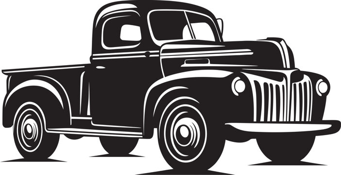 recommend clip art: Memorable Movers Vintage Emblem Icon Retro Pickup Black Logo Icon