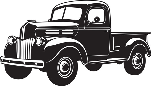 Time Honored Drives Vintage Pickup Icon Retro Cruiser Black Emblem Icon