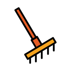 Farming Rake Tool Filled Outline Icon