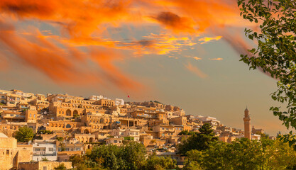 Ancient and stone houses of Old Mardin (Eski Mardin) with Mardin Castle, Located South Eastern of...