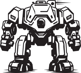 Iron Vanguard Black Robot Emblem Combat Gladiator War Logo Icon