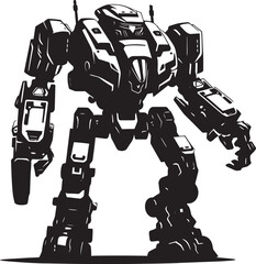 Tech Legionnaire War Robot Emblem Futuristic Sentinel Black Logo Robot