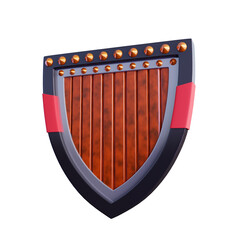 3D shield with transparent background