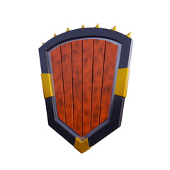 3D shield with transparent background
