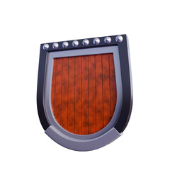 3D shield with transparent background