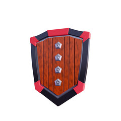 3D shield with transparent background
