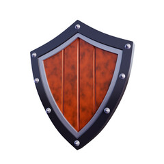 3D shield with transparent background