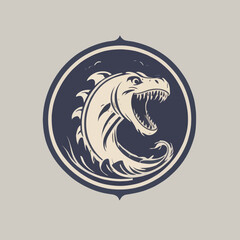 Sea Monster Logo Design EPS format Very Cool