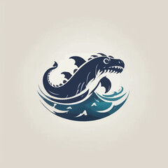 Sea Monster Logo Design EPS format Very Cool