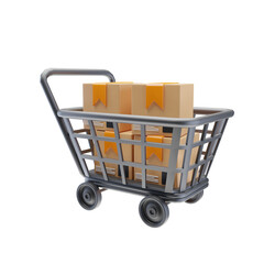 shopping cart isolated on white background