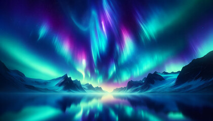 A vibrant Aurora Borealis background, perfect for Adobe Stock, in a 16_9 ratio, detailed, and with no text.
