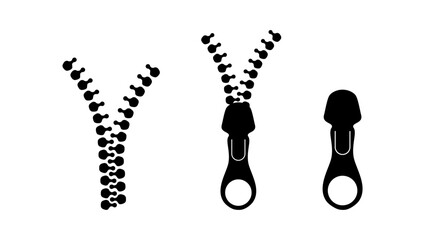zipper symbol, black isolated silhouette © OMIA