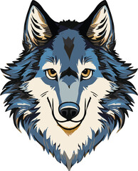 Wolf Illustration Wildlife Drawing, Artistic Animal Mascot  Vibrant T-shirt design, Sports Team Logo Graphic Tattoo Style 