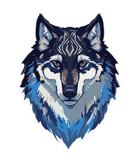 Wolf Illustration Wildlife Drawing, Artistic Animal Mascot  Vibrant T-shirt design, Sports Team Logo Graphic Tattoo Style 