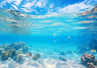 Fototapeta na wymiar 海中の珊瑚。AI生成画像
