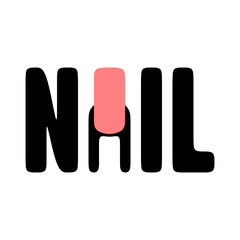 Nail Typography Flat Design
