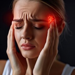 A person suffering from a severe headache