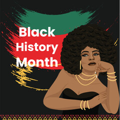 black history month with african girl design
