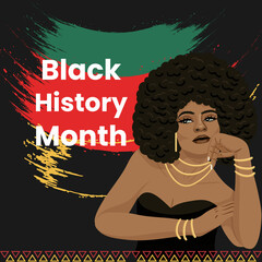 black history month with african girl design