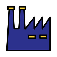 Building Factory Work Filled Outline Icon