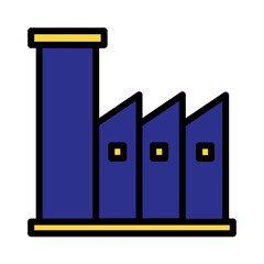 Building Factory Work Filled Outline Icon