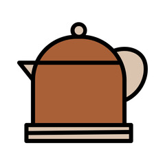 Kettle Kitchen Tool Filled Outline Icon