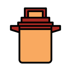 Cooking Food Pot Filled Outline Icon